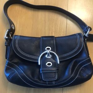 Coach black leather handbag